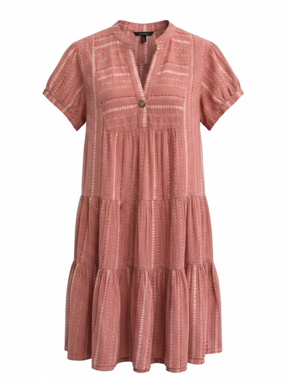 Uncle Frank Dusty Rose Tiered Mini Dress